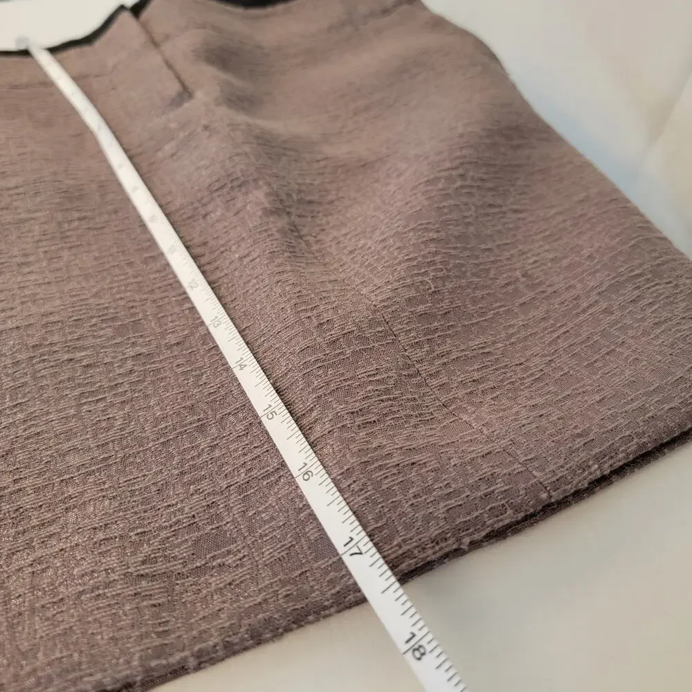LOFT Taupe Crackle Textured Mini Skirt Contrast Waist Pockets Women's 4